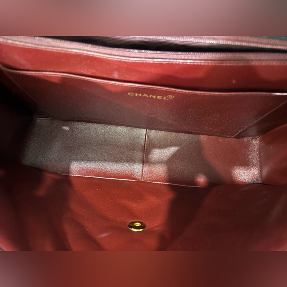 Authentic CHANEL MAXI JUMBO lambskin vintage 24k gold plated crossbody - Picture 12 of 16